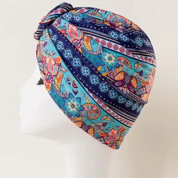 PRE~TIED FLORAL TURBAN - Picture 2 of 2